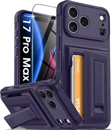 Vista 43 de Oneagle Funda tipo cartera para iPhone 16 Pro Max con tarjetero y soporte