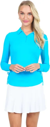 Vista 2 de IBKUL Polo de manga larga con protección solar UPF 50+ Icefil Cooling, longitud ajustable, 48000