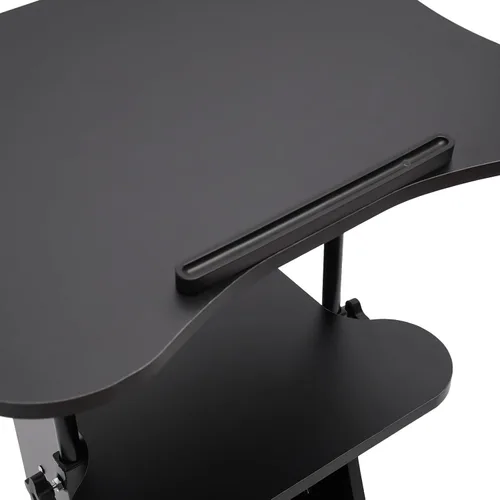 Vista 7 de Podio para aula, 2 piezas de altura ajustable para portátil portátil con estante de almacenamiento, escritorio sentado a pie, atril rodante, soporte