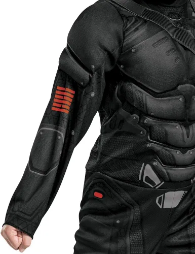 Vista 4 de Disfraz de ojos de serpiente para niños, disfraz oficial de GI Joe con músculos y máscara