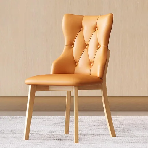 Vista 13 de Juego de sillas de comedor, sillas rústicas de cocina, silla de comedor tapizada con cojín grueso, silla de sala de estar con marco de madera beige