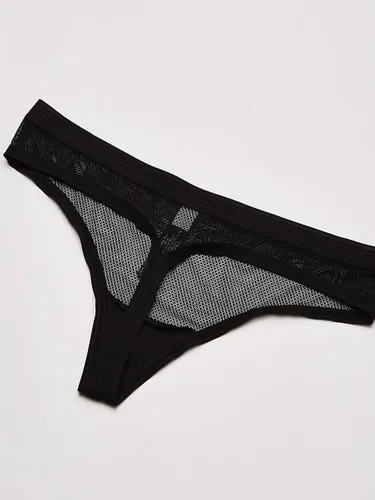 Vista 4 de DKNY Tanga de rayas transparentes para mujer