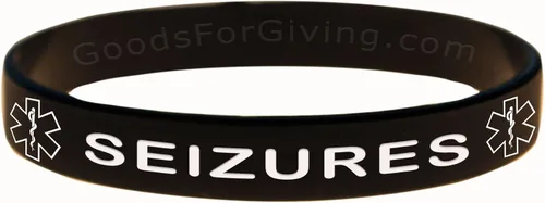 Vista 2 de Seizures ID Pulsera Combo - Paquete de 5 - 6 pulgadas - Negro Azul Verde Rojo Púrpura