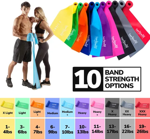 Vista 8 de Resistance Bands for Working Out 7Ft Long Resistance Bands Super Exercise Bands with Carry Pouch and Door Anchor I Latex Free Workout Bands