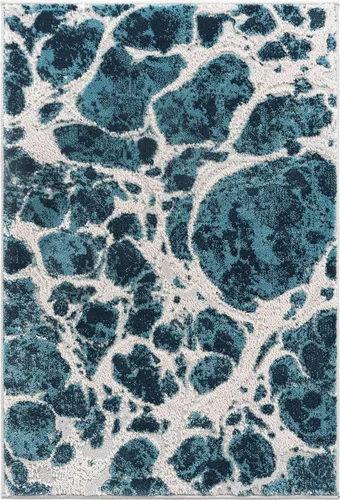 Vista 11 de Unique Loom Oasis Collection - Alfombra de área - Breeze (2 x 3 pies, rectangular, azul/azul marino)