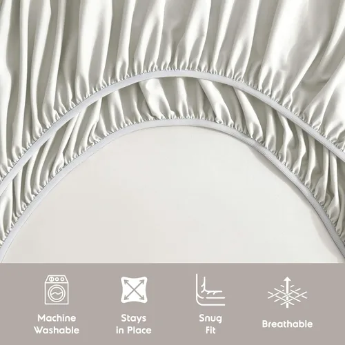 Vista 6 de Nestl - Juego de sábanas de bolsillo extraprofundo y de microfibra suave, 7 piezas, sábanas y fundas de almohada resistentes a la decoloración