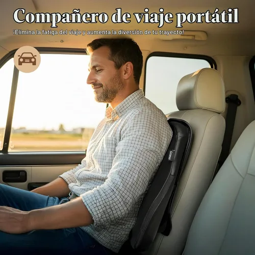 Vista 7 de CuPiLo Masajeador de espalda Shiatsu inalámbrico con calor para aliviar el Negro