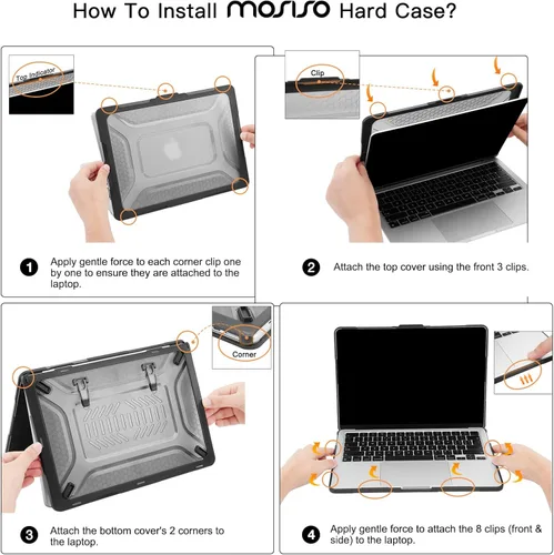 Vista 8 de MOSISO Funda compatible con MacBook Air de 13 pulgadas 2026-2022 M5 A3449 M4 A3240 M3 A3113 M2 A2681, funda rígida resistente con protección contra