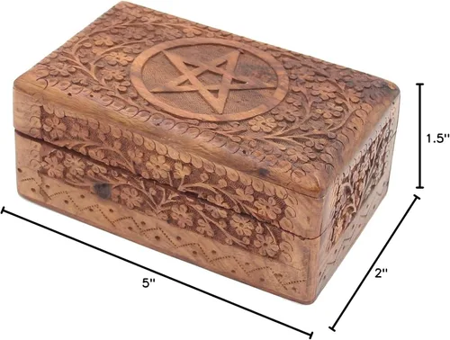 Vista 2 de KayJayStyles - Caja de almacenamiento de madera para la joyería, tallada a mano