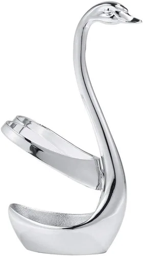 Vista 8 de Soporte de cuchara de cisne, soporte de cuchara de café y té de acero inoxidable, elegante soporte de cubiertos de cisne, soporte de cuchara