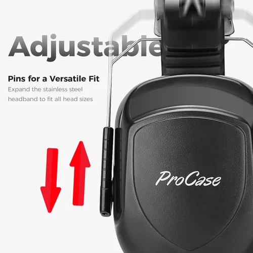 Vista 2 de ProCase NRR 28dB Noise Reduction Ear Muffs, Foldable Adjustable Noise Cancelling Headphones