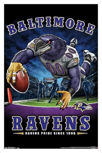 Vista 15 de Trends International NFL Baltimore Ravens - Póster de pared de End Zone 17, 14.725 x 22.375 pulgadas, versión enmarcada de madera de granero