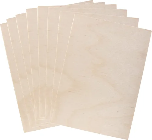 Vista 8 de Mandala Crafts Tablero de madera contrachapada de abedul báltico de 3 x 5 pulgadas, 16 hojas de madera finas para manualidades, modelo de grabado