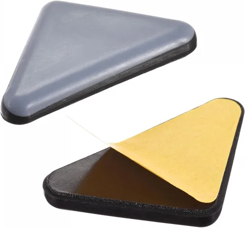 Vista 6 de uxcell 1.772 in x 1.378 in x 1.378 in triángulo PTFE muebles deslizantes, adhesivo autoadhesivo para pisos de madera, azulejos de cerámica