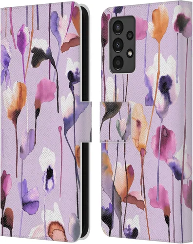 Vista 47 de Head Case Designs Officially Licensed Ninola Abstract Poppies Lilac Floral Leather Wallet Case Compatible with Samsung Galaxy A07 4G