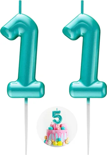 Vista 173 de Vela Azul Número 15 de Cumpleaños Velas 3D de Número para Pastel de Cumpleaños Decoración de Fiesta de Cumpleaños Suministros para Boda