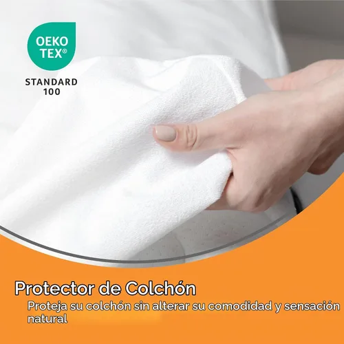 Vista 2 de Sleep Mantra Protector de colchón de rizo impermeable, transpirable, sin