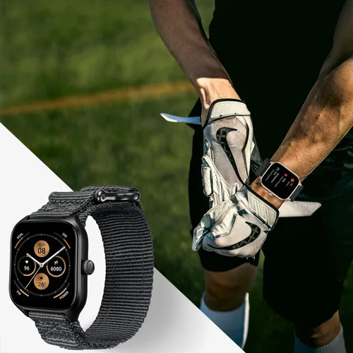 Vista 6 de Correas de reloj compatibles con Amazfit, correa deportiva de nailon resistente con diseño de bucle tejido para Amazfit GTS 4/4 Mini/3/2/2e/2 mini