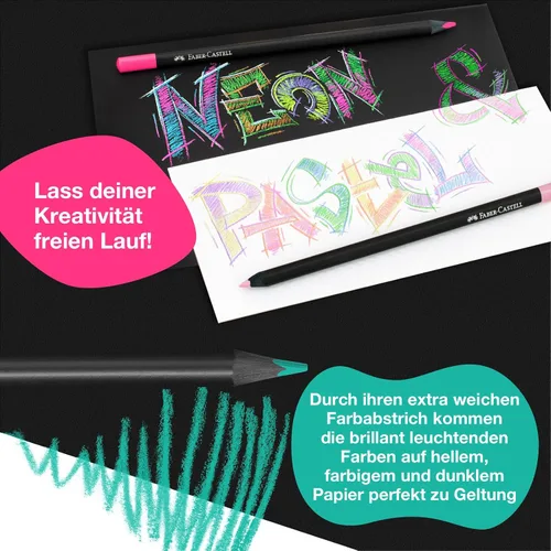 Vista 5 de Faber-Castell Lápices de colores Black Edition, clásicos, suministros para manualidades de primavera