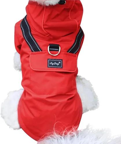 Vista 9 de JoyDaog Impermeable prémium para perro con capucha para perros extra pequeños, chaqueta impermeable para deportes al aire libre, impermeable