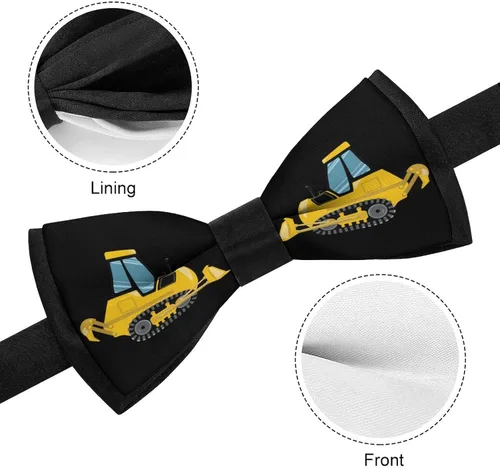 Vista 5 de Dozer Bulldozer Grader - Corbata para hombre, diseño de corbatín ajustable previamente atada para regalo