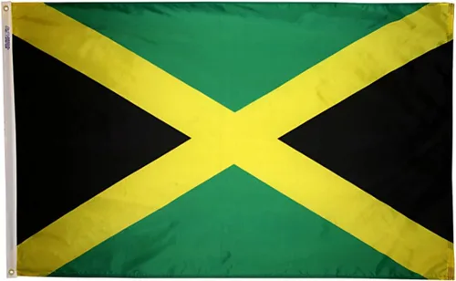 Vista 5 de Annin Flagmakers Bandera de Jamaica fabricada en Estados Unidos según las especificaciones oficiales de diseño de las Naciones Unidas, 2 x 3 pies