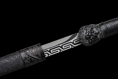 Vista 4 de JIHPENsword, espada shikomizue japonesa hecha a mano, hoja negra de espiga completa con vaina, 41 pulgadas