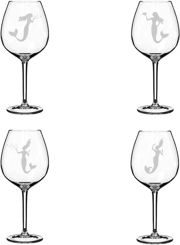 Vista 2 de Juego de 4 copas de vino Sirenas (10 oz)