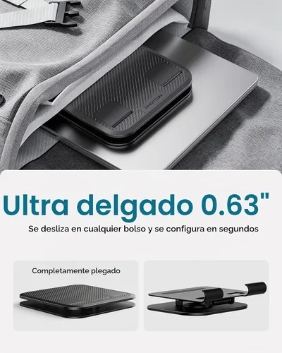 Vista 2 de OMOTON TA04 Ultra-Slim Tablet Stand for iPad, Swivel Phone Holder for Desk 360°Rotation Metal base with plastic panel, Adjustable angle, Silicone