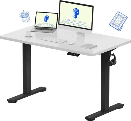 Vista 32 de FLEXISPOT EN1 - Escritorio de pie de una pieza, 40"x24" de escritorio sin costuras, eléctrico, altura ajustable para oficina en casa, salas de Negro