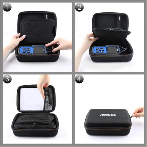 Vista 5 de ANCEL Funda protectora grande para escáner OBD2 y lector de código, herramienta de escaneo de diagnóstico, probador de batería, caja