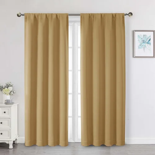 Vista 150 de Cortinas opacas para dormitorio, sala de estar, juego de 2 paneles de 54 pulgadas de largo, cortinas de oscurecimiento de habitación con aislamiento