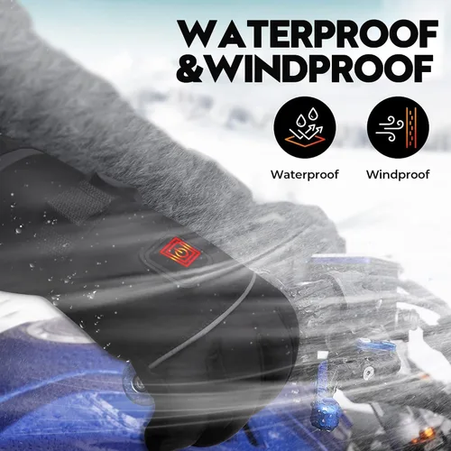 Vista 3 de Rabbitroom - Guantes eléctricos con calefacción para hombres y mujeres, guantes con batería recargable, impermeables, con pantalla táctil, guantes