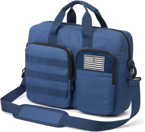 Vista 9 de S-ZONE Bolsa de mensajero táctica para hombres 15.6-16 pulgadas bolsa para Negro