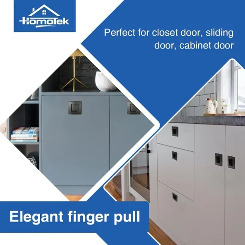 Vista 7 de HOMOTEK Tiradores de puerta de armario cuadrados de 2-3/4 pulgadas empotrados y deslizantes para dedos, diámetro interior de 2-1/8 pulgadas (54mm)