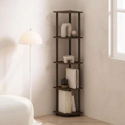Vista 80 de Furinno Turn-N-Tube Organizador de encimera de cocina, estante organizador de encimera de esquina de 2 niveles, estante esquinero, para cocina