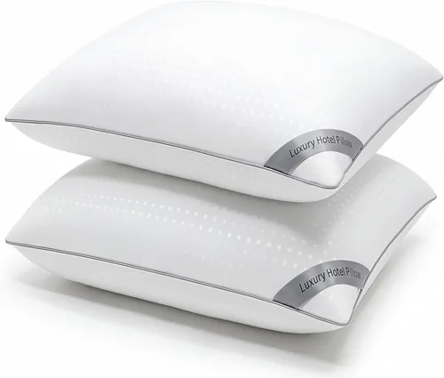 Vista 13 de HIMOON Almohadas de cama para dormir paquete de 4, juego de almohadas refrescantes de tamaño estándar de 4, funda de microfibra de alta gama