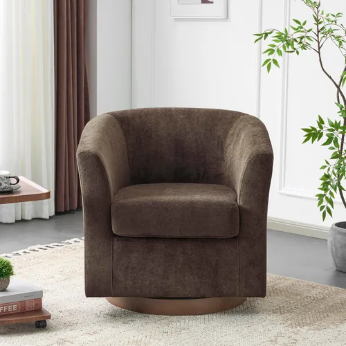 Vista 14 de Christopher Knight Home Coles Silla giratoria de terciopelo de 360°, silla giratoria de barril para sala de estar con marco de hierro, silla de club