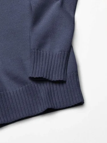 Vista 2 de Suéter Tienda Essentials para mujer, 100% algodón, de manga larga, con cuello en V