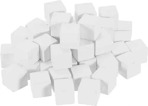 Vista 12 de uxcell 50 bloques de madera para manualidades, cubo de madera sin terminar de 1 pulgada, bloque cuadrado de madera de pino para proyectos de Blanco