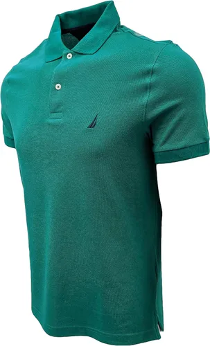 Vista 3 de Nautica Polo de piqué de algodón sólido de manga corta para hombre