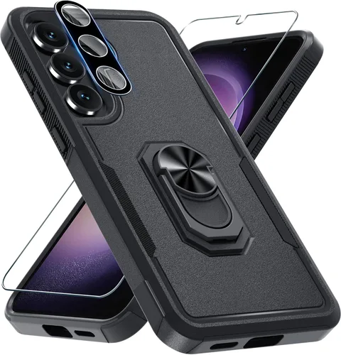 Vista 25 de Compatible con Samsung Galaxy S24/S25 Funda con Protector de Pantalla de Vidrio Templado, Resistente a Prueba de Golpes de Servicio Pesado Funda