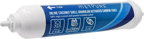 Vista 10 de Metpure Filtro de agua en línea para máquina de hielo, refrigerador, sistema de filtración de agua, cafetera de 2 "x 10" x 1/4" OD FIP rosca hembra