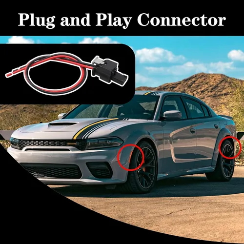 Vista 6 de Arnés de conector de coleta de marcador lateral para Dodge Charger 2015-2022