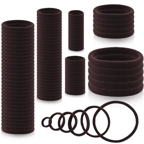 Vista 11 de 110 ligas negras para el cabello de varios estilos para mujeres, ligas elásticas para el cabello sin daños, soporte para cola de caballo