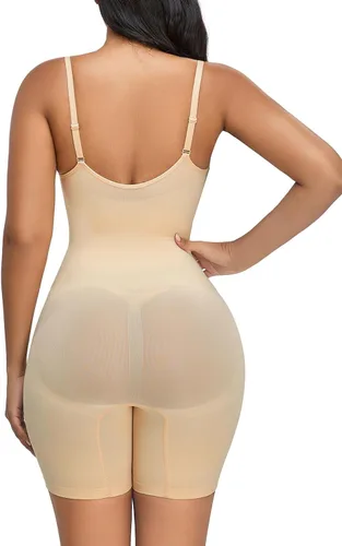 Vista 3 de YIANNA Faja moldeadora para mujer, con control de abdomen, busto abierto, a media pierna, sin costuras, esculpir el cuerpo