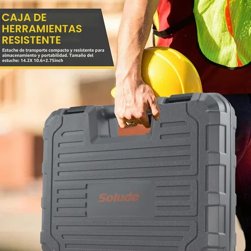 Vista 8 de Kit de herramientas para el hogar de 130 piezas con destornillador recargable inalámbrico de 3,6 V, juego básico de herramientas para el hogar