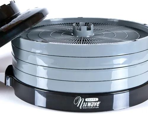 Vista 2 de Nuwave Kit deshidratador para el horno Elite, compatible con hornos Elite, negro, 16" x 16" x 10" Includes 4 Stackable Dehydrator Trays; Make