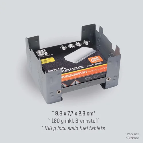 Vista 4 de Esbit, estufa plegable de bolsillo con tabletas de combustible sólido
