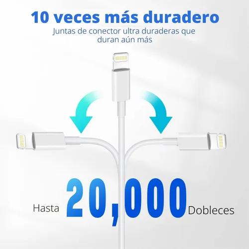 Vista 3 de OCEEK Cargador para iPhone (paquete de 3 cables USB A a Lightning de 6 pies), certificado MFi Cables de carga rápida Apple Charger compatible
